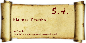 Straus Aranka névjegykártya